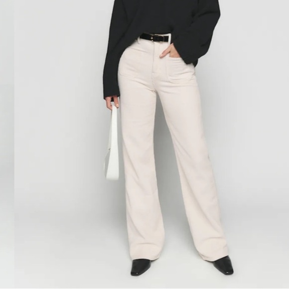 Reformation Alyssa High Rise Wide Leg Corduroy Pants in...